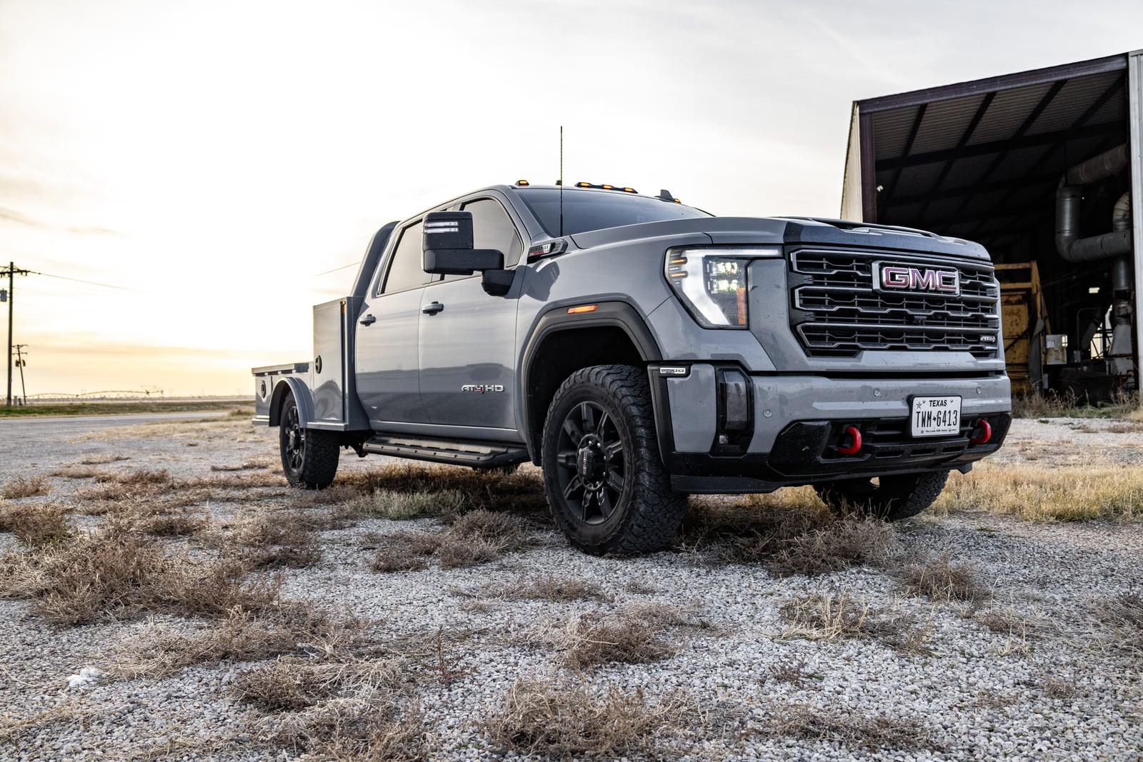 Low front three-quarter view of a Legend X Viking Pro work truck.